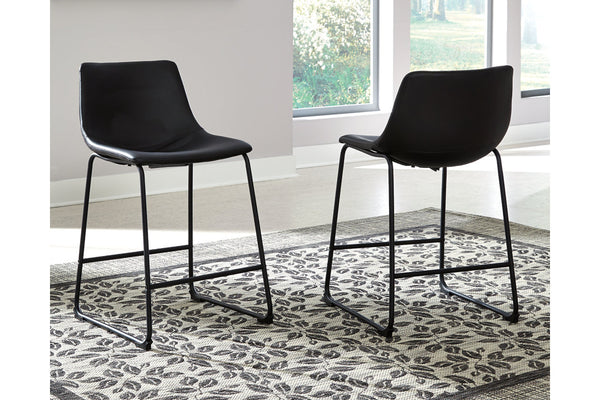 Centiar Black Counter Height Barstool, Set of 2