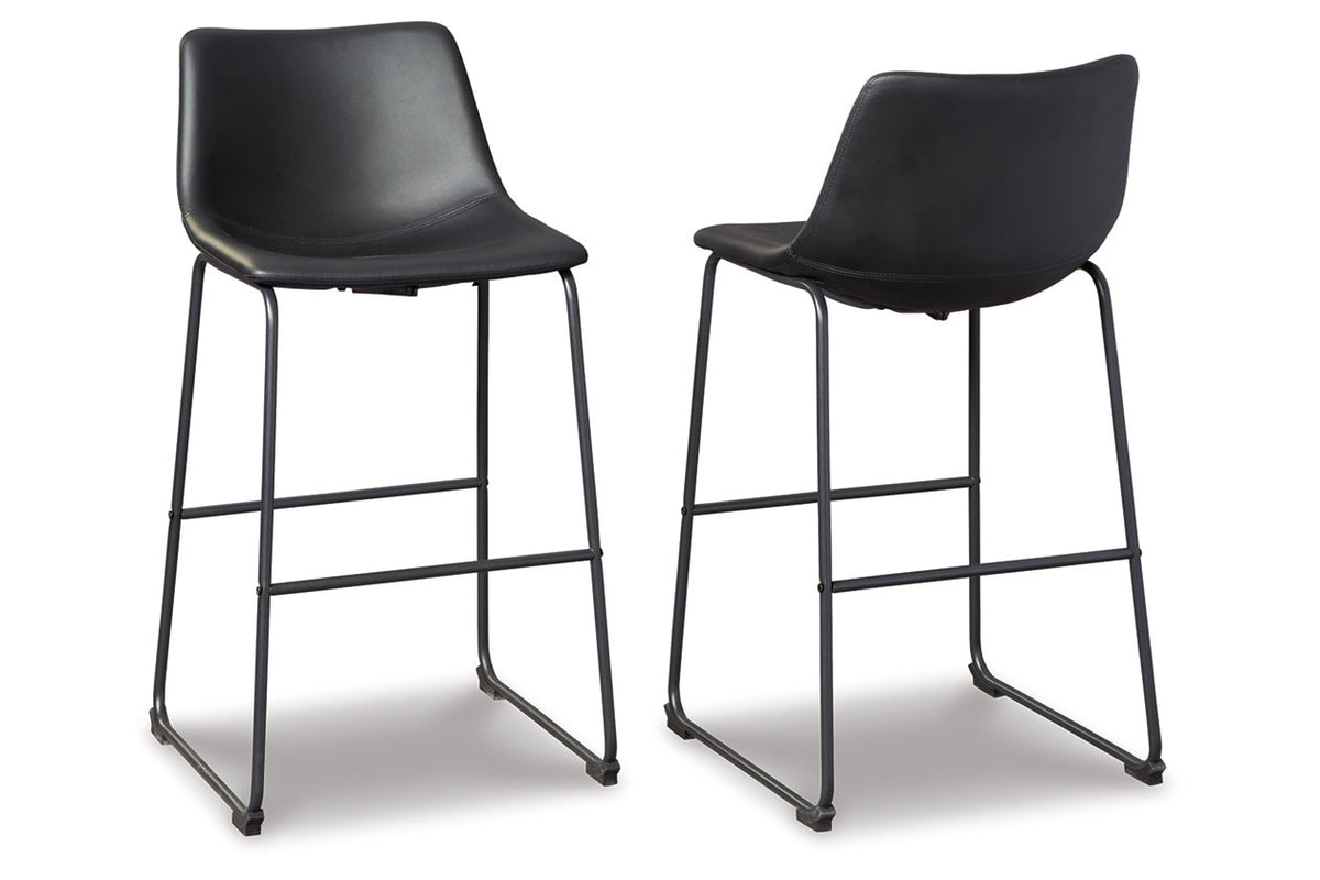 Centiar Black Pub Height Barstool, Set of 2 from Ashley Furniture - Luna Furniture