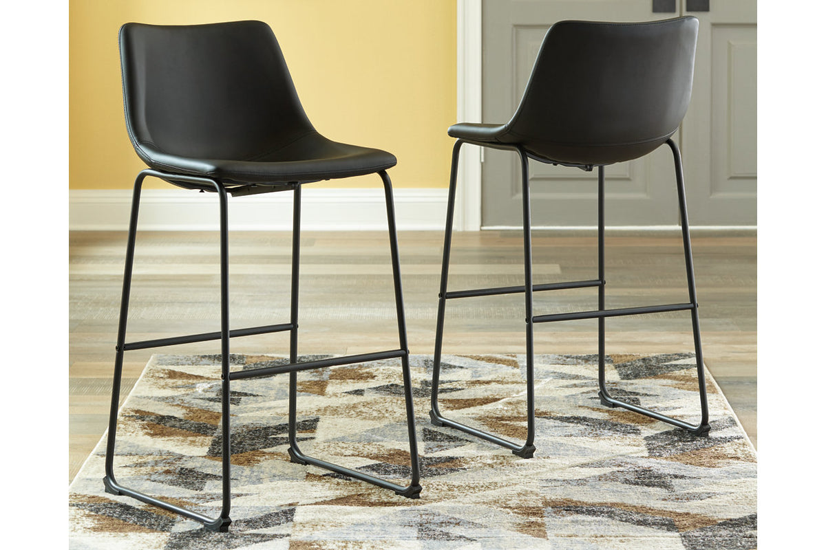 Centiar Black Pub Height Barstool, Set of 2 from Ashley Furniture - Luna Furniture