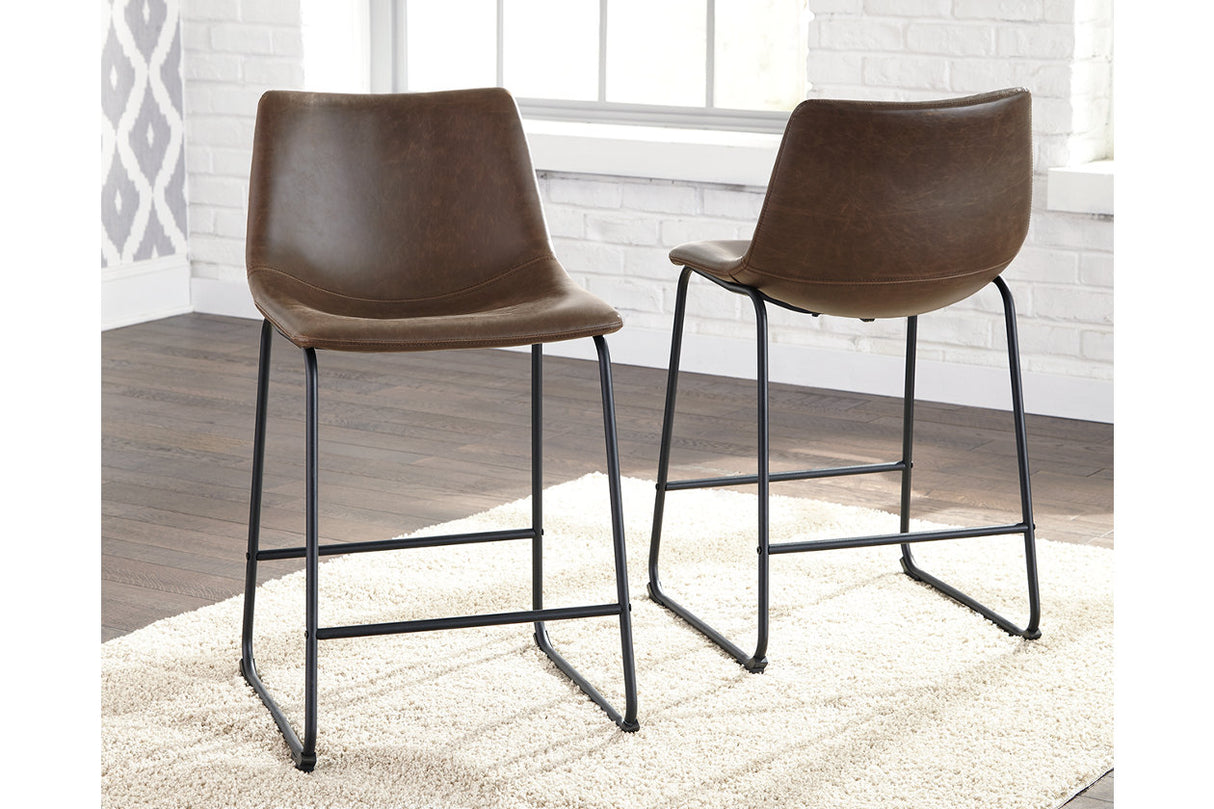 Centiar Brown Counter Height Barstool, Set of 2 from Ashley - Luna Furniture