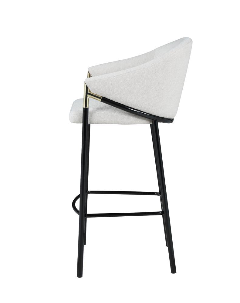 Chadwick Beige and Glossy Black Sloped Arm Bar Stools, Set of 2 from Coaster - Luna Furniture