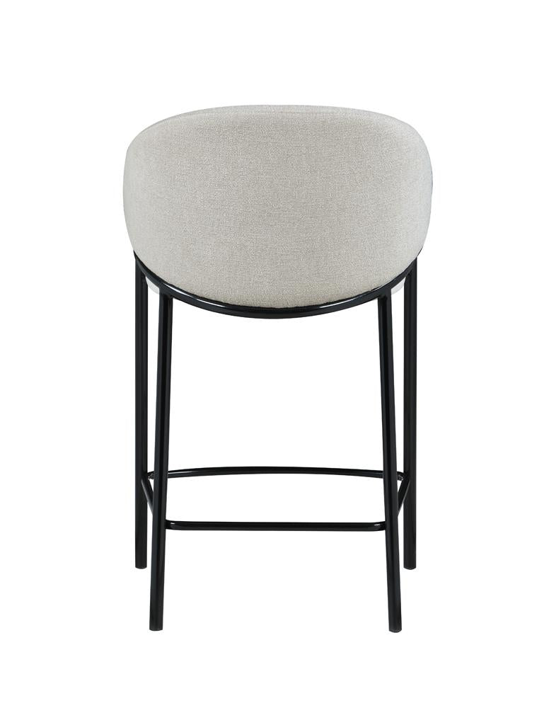 Chadwick Beige and Glossy Black Sloped Arm Counter Height Stools, Set of 2 from Coaster - Luna Furniture