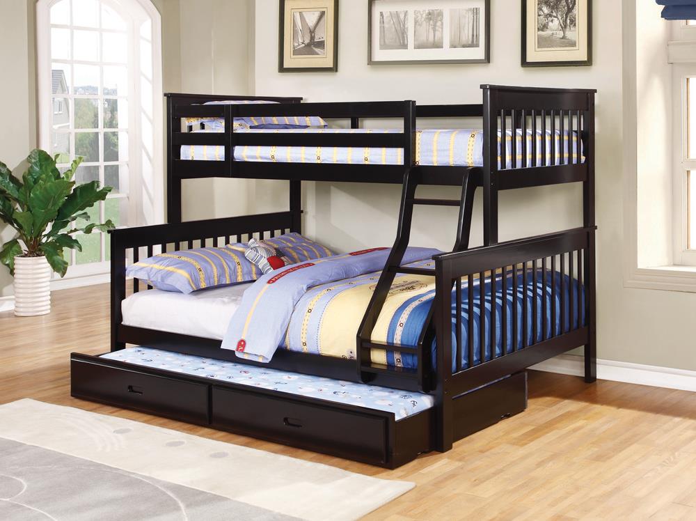 Chapman Black Twin Over Full Bunk Bed from Coaster - Luna Furniture