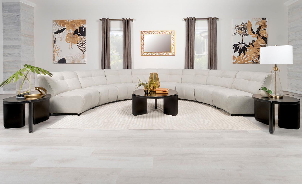 Charlotte Ivory Upholstered 8-piece Curved Modular Sectional Sofa from Coaster - Luna Furniture