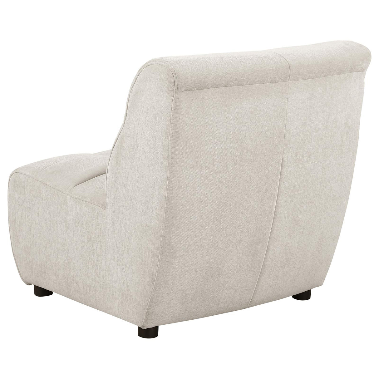 Charlotte Ivory Upholstered Curved Armless Chair from Coaster - Luna Furniture