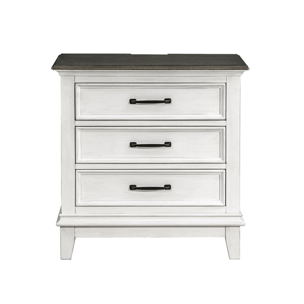 Chesterton Antique White/Dark Brown Nightstand