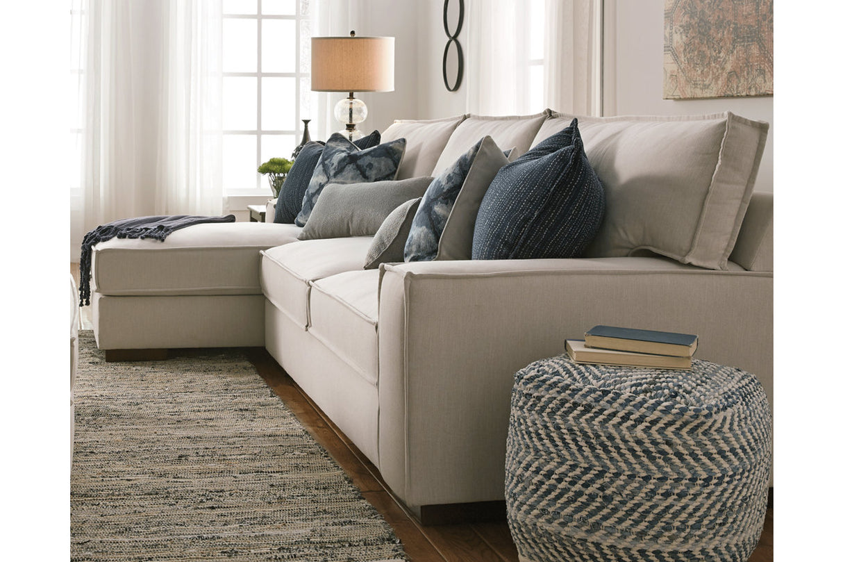 Chevron Blue Pouf from Ashley - Luna Furniture