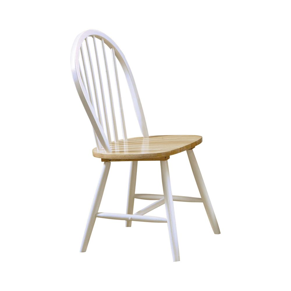 Cinder Natural Brown and White Windsor Side Chairs, Set of 4 from Coaster - Luna Furniture