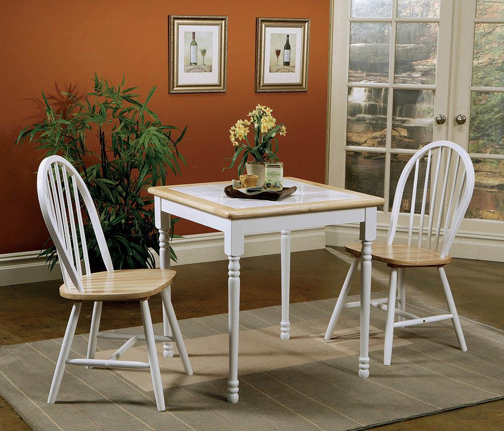Cinder Natural Brown and White Windsor Side Chairs, Set of 4 from Coaster - Luna Furniture
