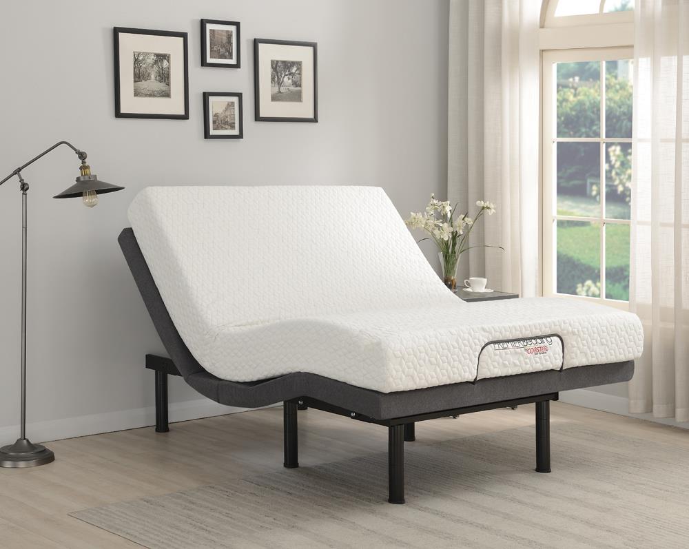 Clara Gray and Black Queen Adjustable Bed Base from Coaster - Luna Furniture