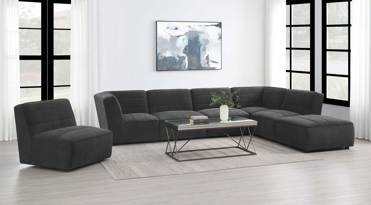 Cobie Dark Charcoal Upholstered Swivel Armless Chair from Coaster - Luna Furniture