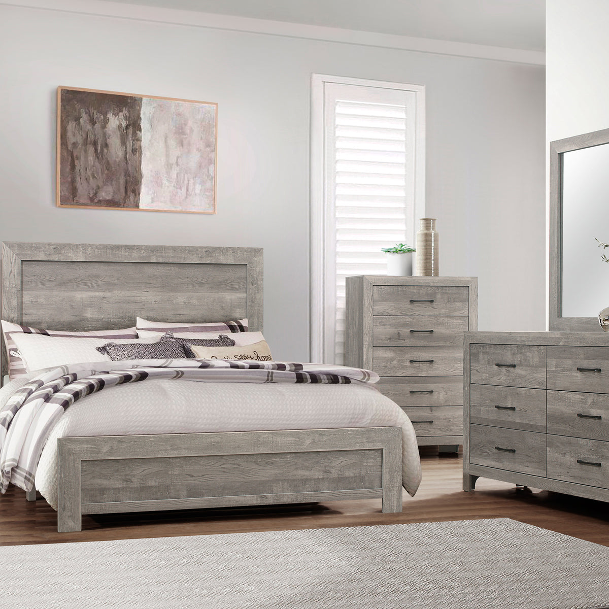 Corbin Gray Panel Bedroom Set - Luna Furniture