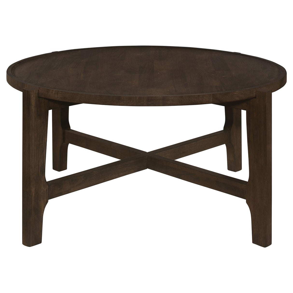 Cota Dark Brown Round Solid Wood Coffee Table from Coaster - Luna Furniture