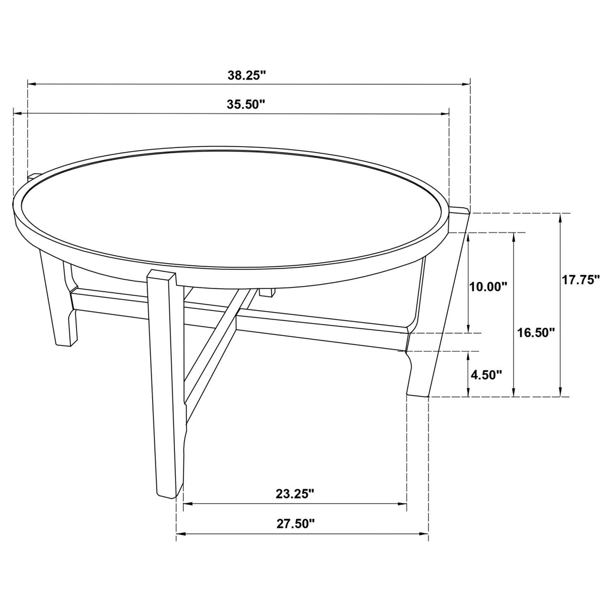 Cota Dark Brown Round Solid Wood Coffee Table from Coaster - Luna Furniture