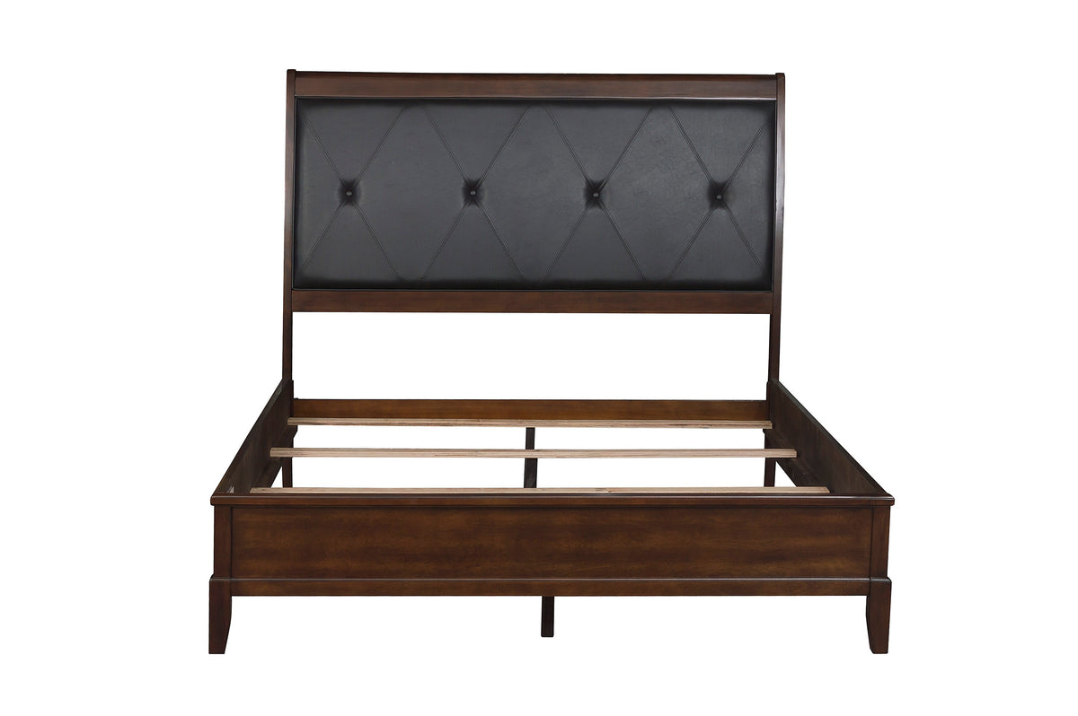 Cotterill Cherry Queen Upholstered Panel Bed from Homelegance - Luna Furniture