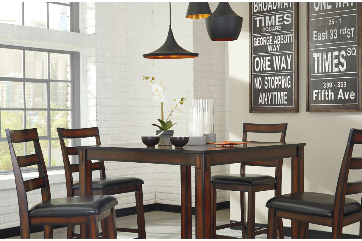 Coviar Brown 5-Piece Counter Height Set from Ashley - Luna Furniture