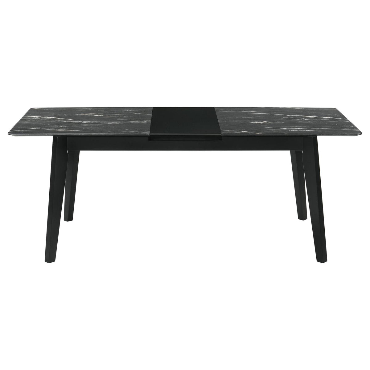 Crestmont Gray Rectangular Faux Marble Top Dining Table with and 16" Self-Storing Extension Leaf from Coaster - Luna Furniture