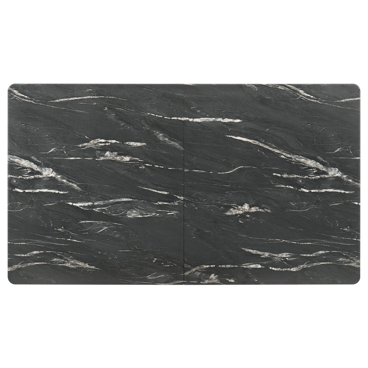 Crestmont Gray Rectangular Faux Marble Top Dining Table with and 16" Self-Storing Extension Leaf from Coaster - Luna Furniture