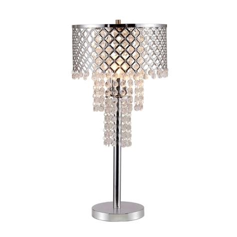 Crystal On Mesh Chrome 28" Touch Table Lamp from Crown Mark - Luna Furniture
