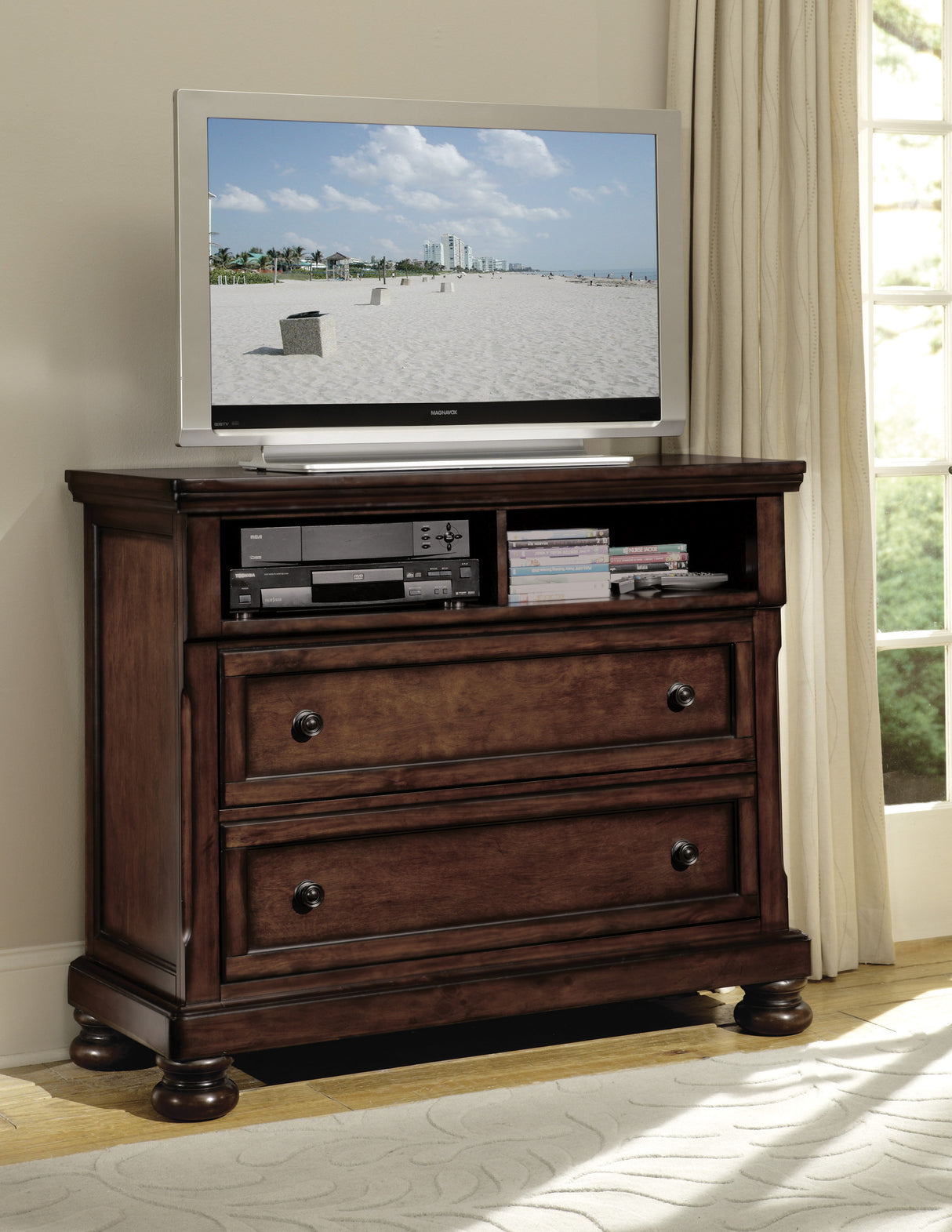 Cumberland Brown Cherry TV Chest from Homelegance - Luna Furniture