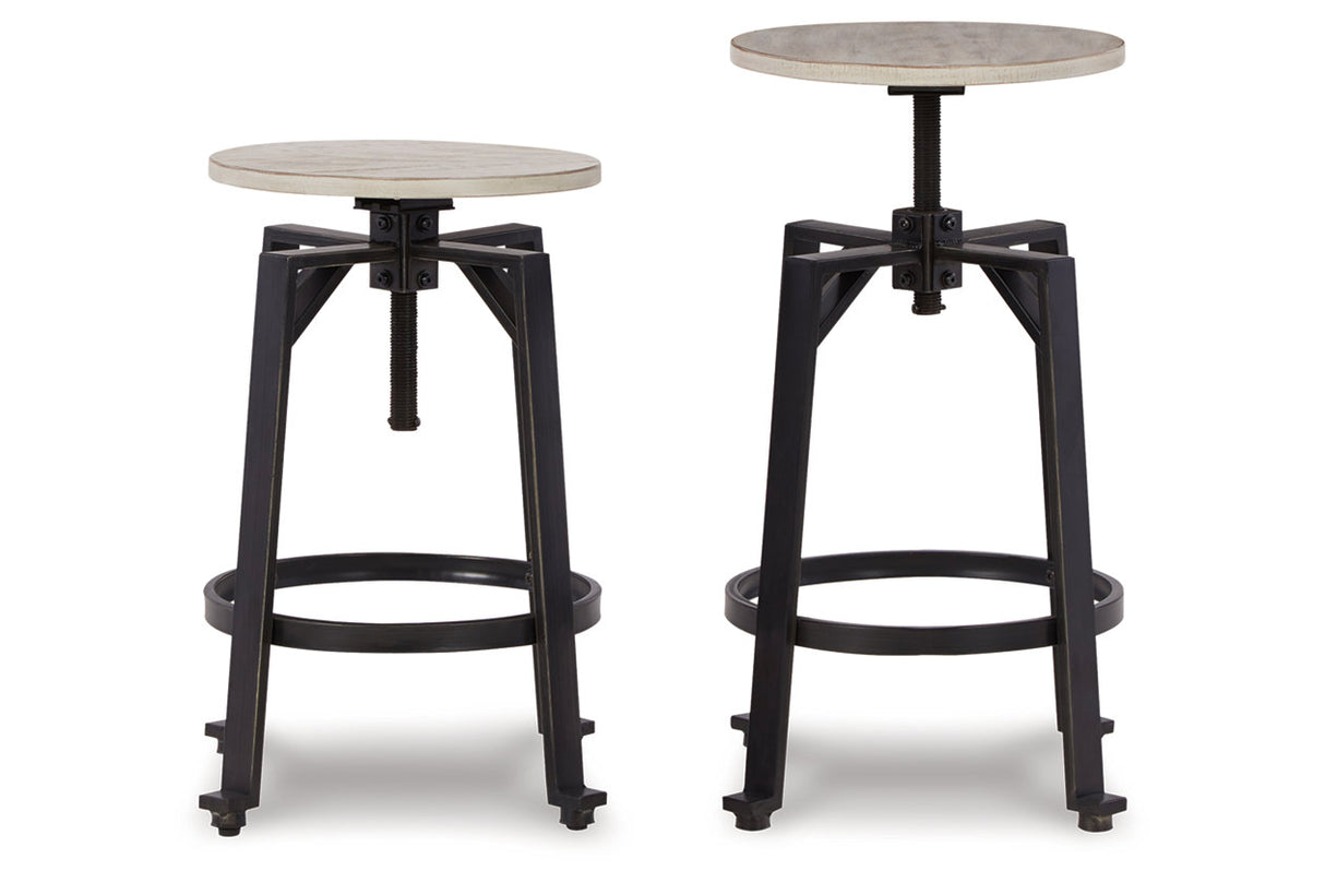 Karisslyn Whitewash/Black Counter Height Stool, Set of 2 from Ashley - Luna Furniture