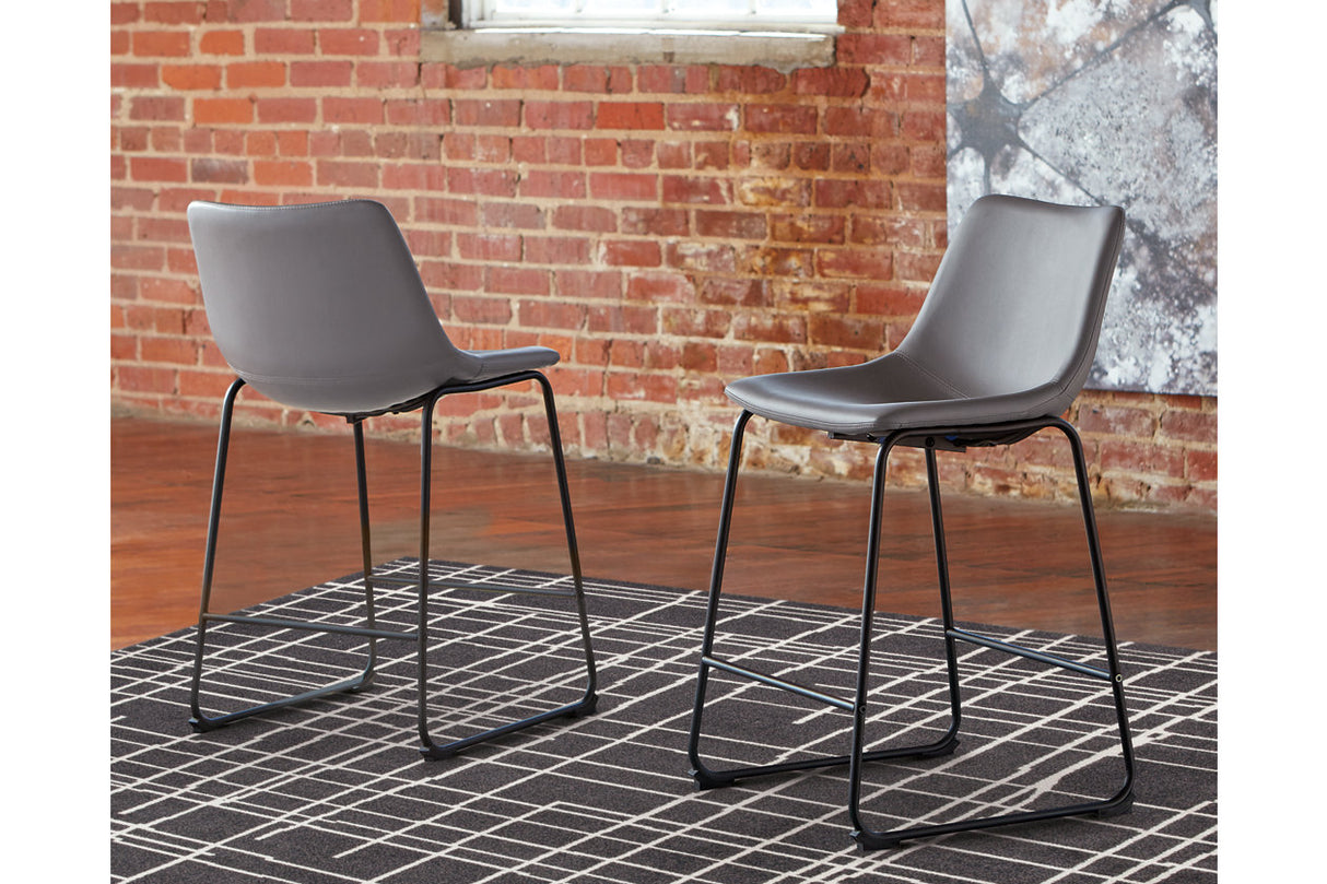 Centiar Gray Counter Height Barstool, Set of 2 from Ashley - Luna Furniture