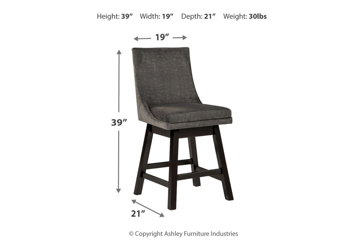 Tallenger Dark Gray Counter Height Barstool, Set of 2 from Ashley - Luna Furniture