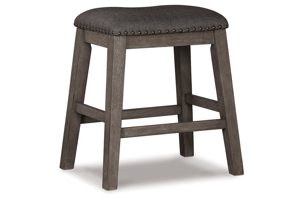 Caitbrook Gray Counter Height Upholstered Barstool, Set of 2 from Ashley - Luna Furniture