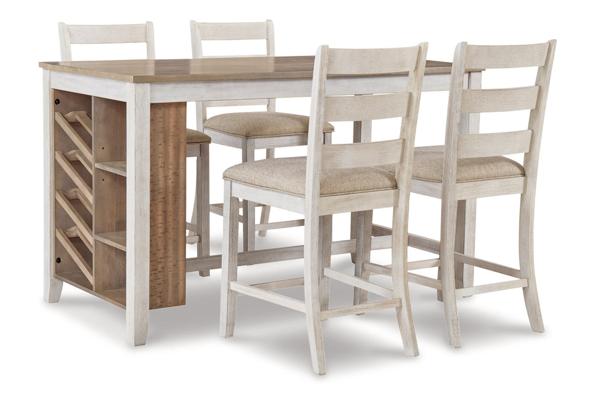 Skempton White/Light Brown Counter Height Dining Table from Ashley - Luna Furniture