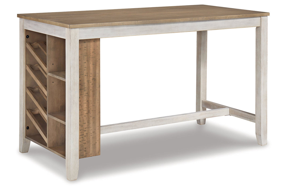 Skempton White/Light Brown Counter Height Dining Table from Ashley - Luna Furniture