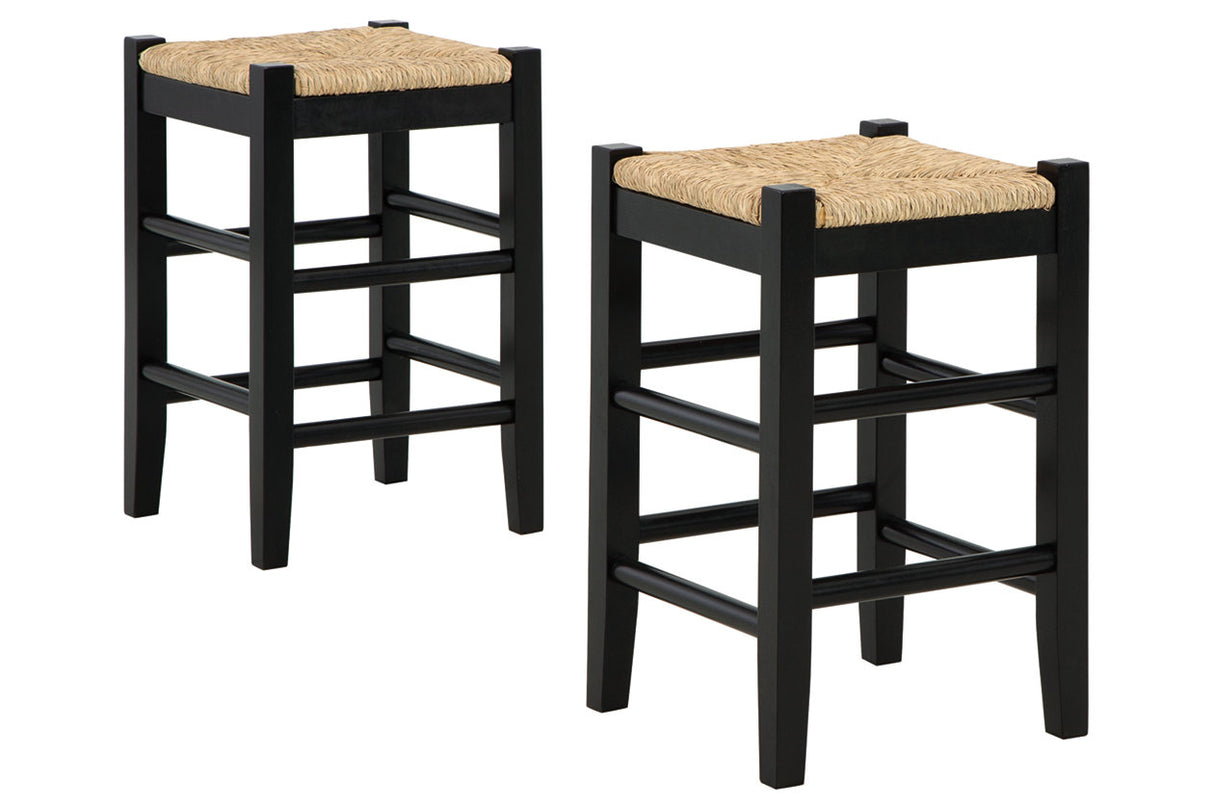 Mirimyn Black Counter Height Barstool, Set of 2 from Ashley - Luna Furniture
