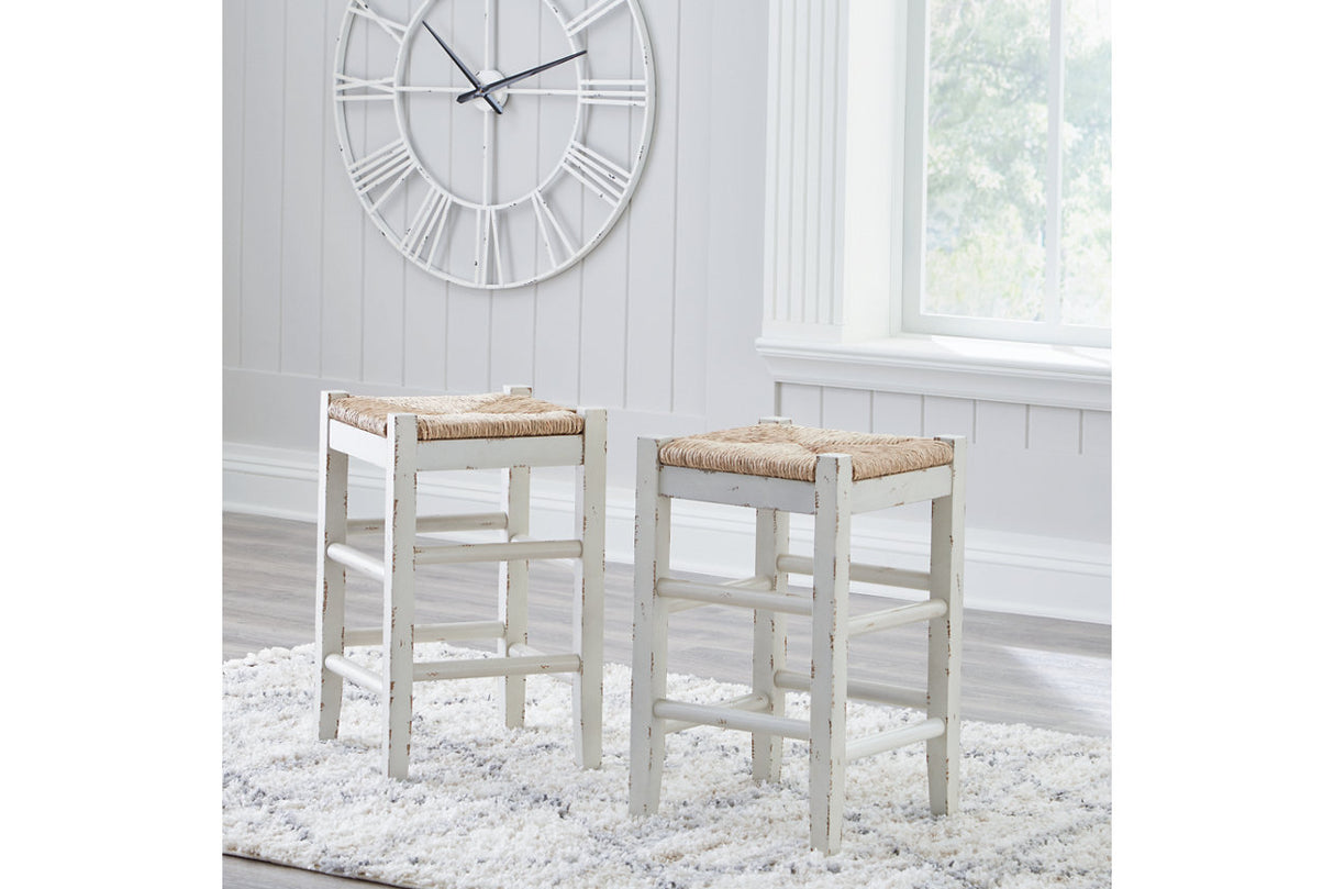Mirimyn White Counter Height Barstool, Set of 2 from Ashley - Luna Furniture