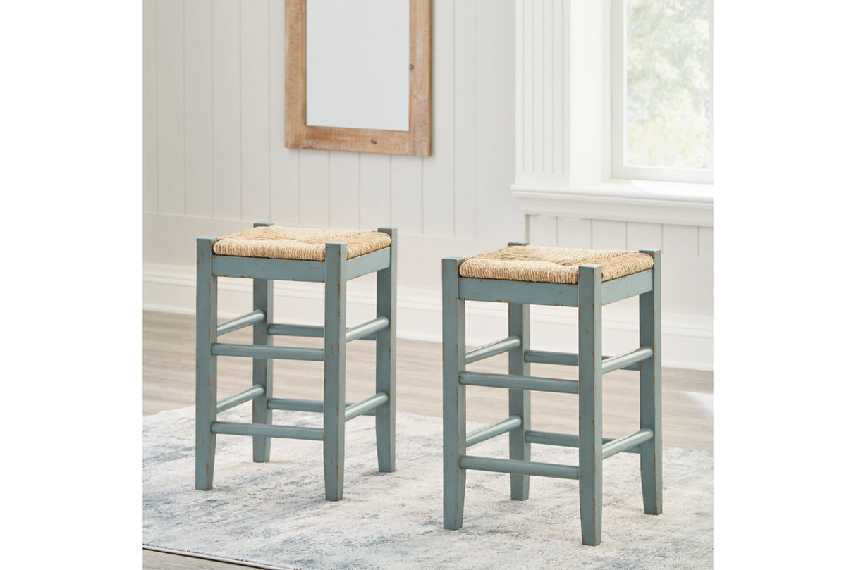 Mirimyn Teal Counter Height Barstool, Set of 2 from Ashley - Luna Furniture