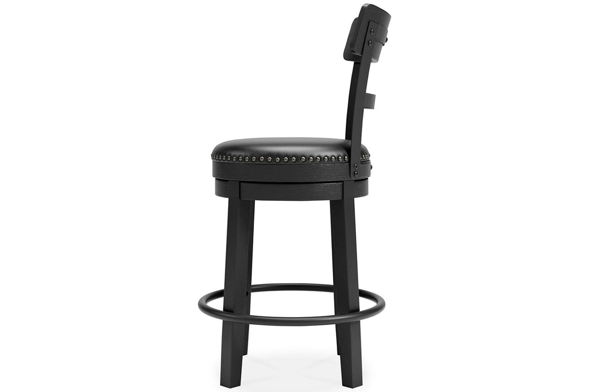Valebeck Black Counter Height Barstool from Ashley - Luna Furniture