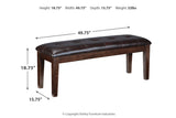 Haddigan Dark Brown Dining Bench -  - Luna Furniture