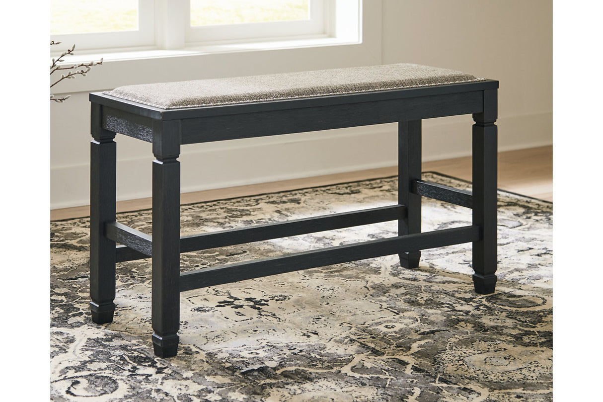 Tyler Creek Antique Black Counter Height Bench from Ashley - Luna Furniture