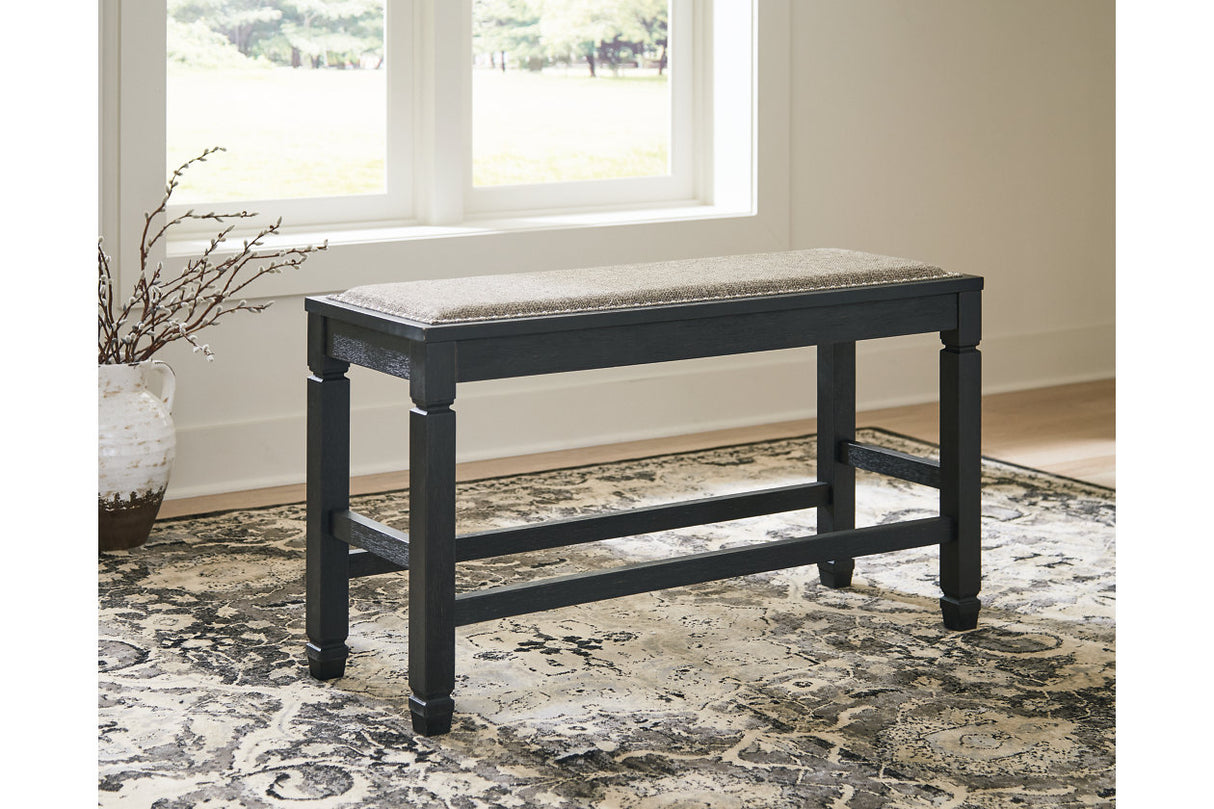 Tyler Creek Antique Black Counter Height Bench from Ashley - Luna Furniture