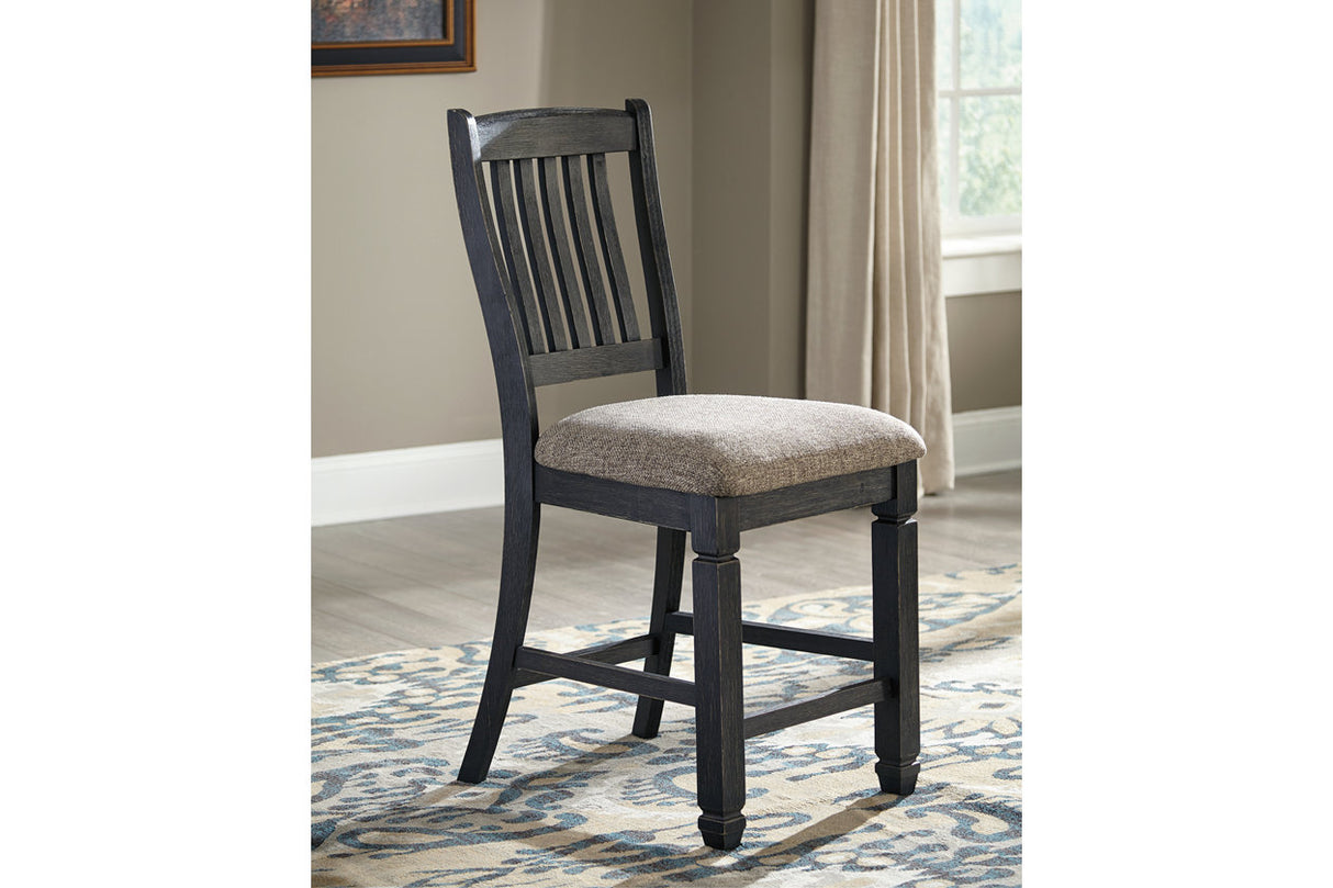 Tyler Creek Black/Grayish Brown Counter Height Barstool, Set of 2 from Ashley - Luna Furniture
