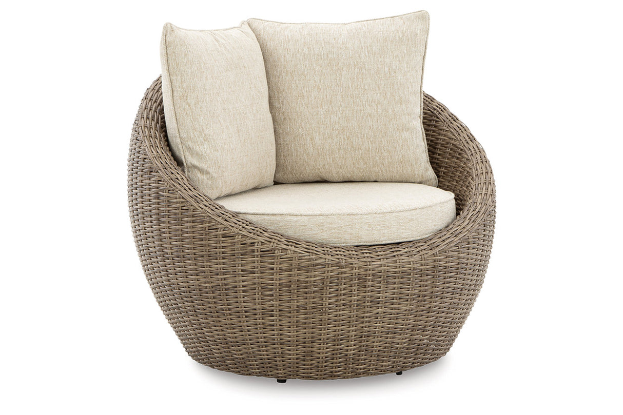 DANSON Beige Swivel Lounge with Cushion from Ashley Furniture - Luna Furniture