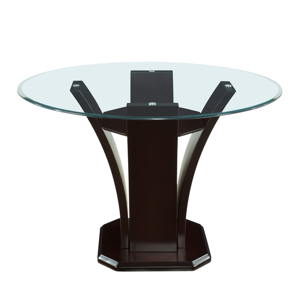 Daisy Espresso 54" Glass-Top Round Counter Height Table