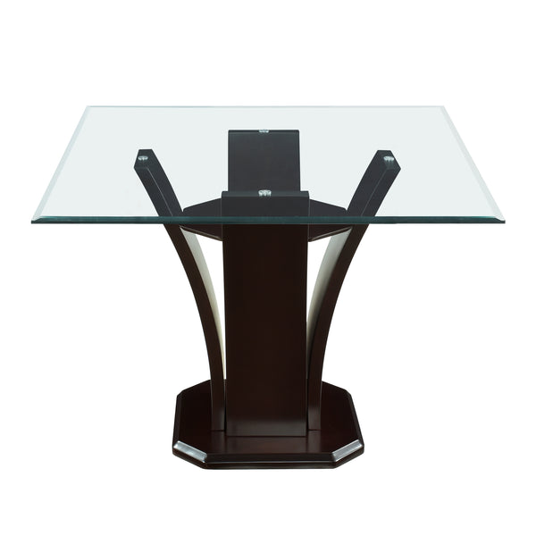 Daisy Espresso 54" Glass-Top Square Counter Height Table