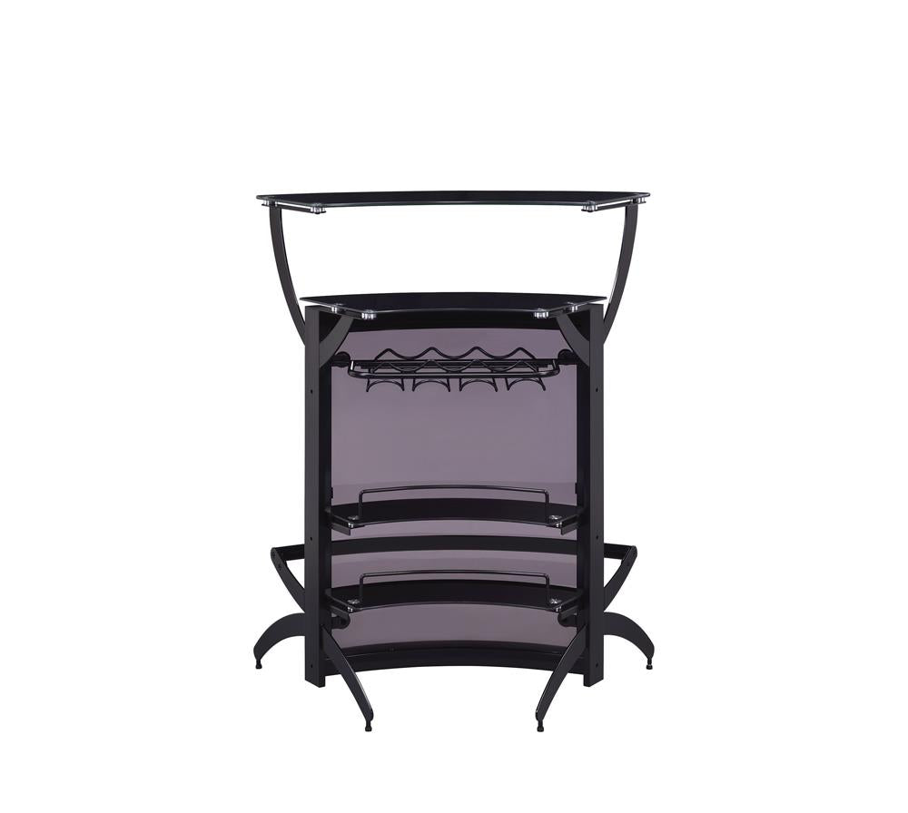 Dallas Smoked and Black 3-Bottle Wine Rack Bar Unit from Coaster - Luna Furniture