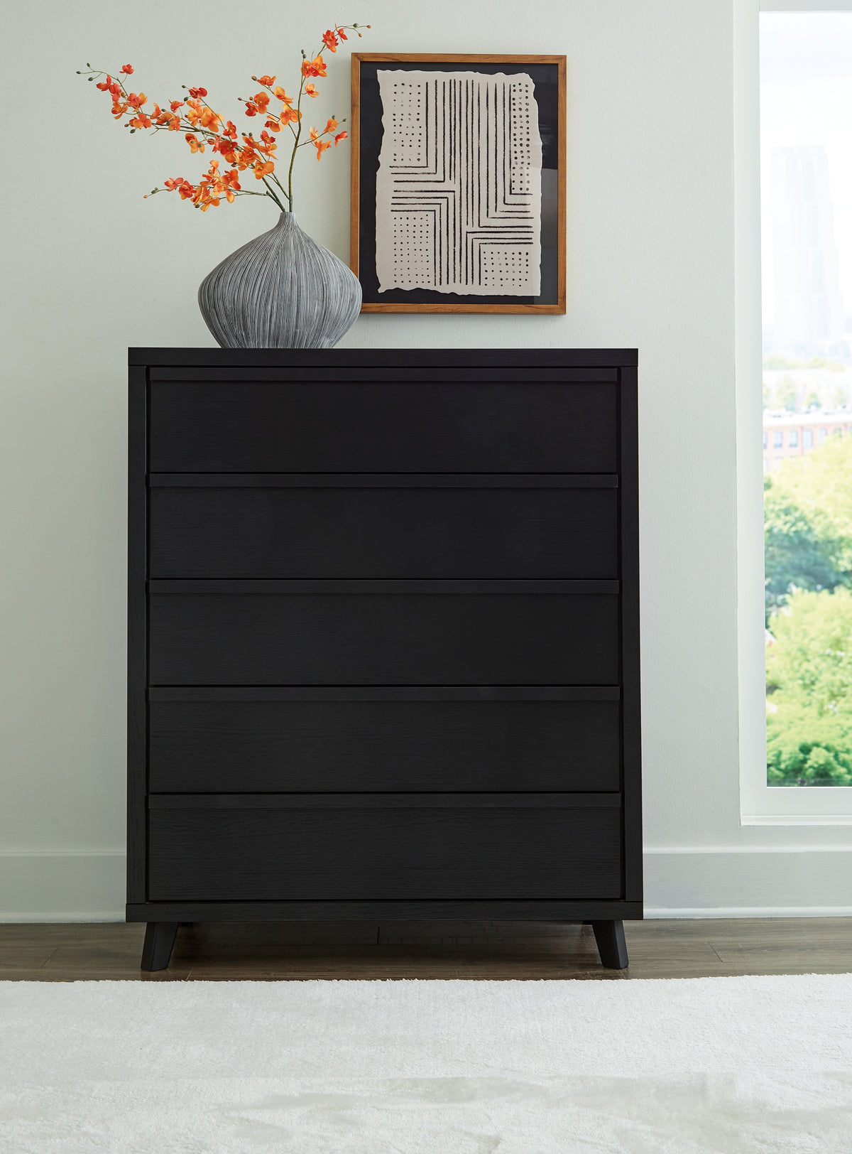 Danziar Black Chest of Drawers from Ashley Furniture - Luna Furniture