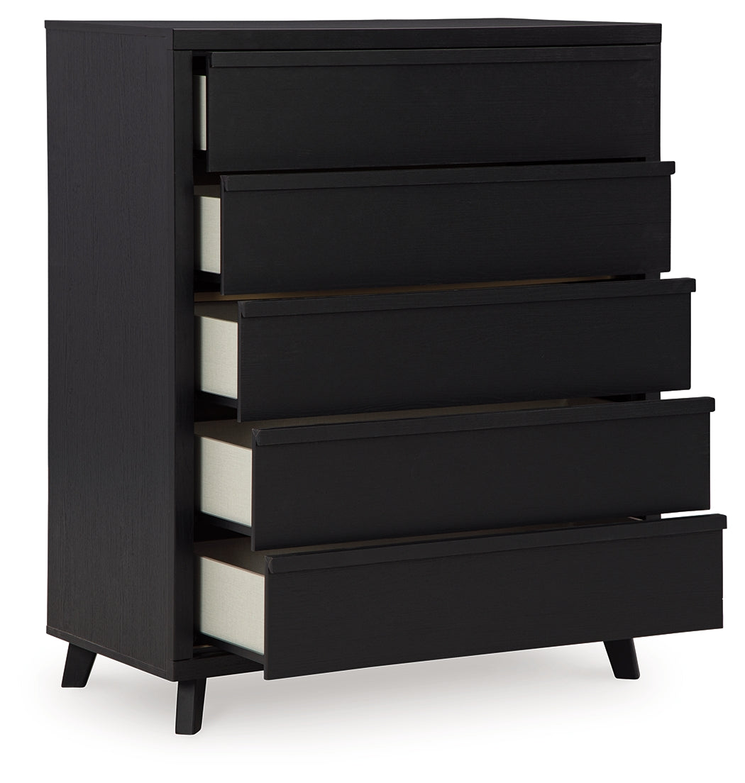 Danziar Black Chest of Drawers from Ashley Furniture - Luna Furniture