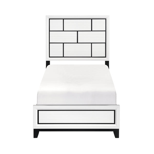 Davi White Twin Panel Bed