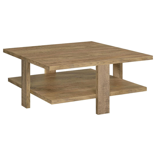 Dawn Mango Square Engineered Wood Coffee Table With Shelf