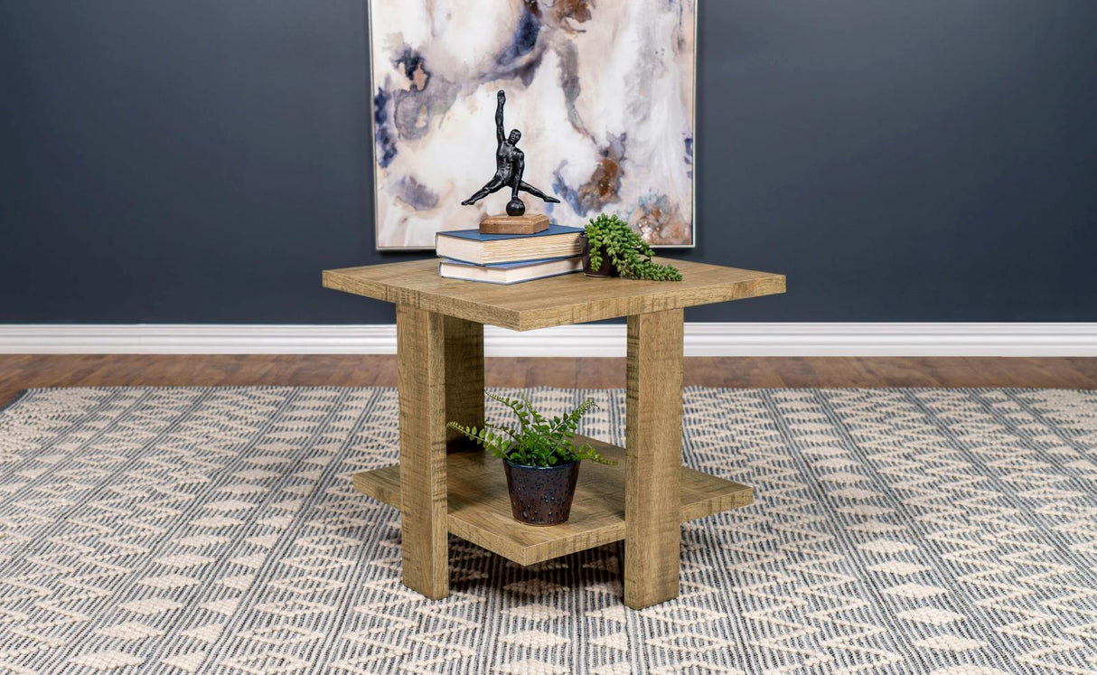 Dawn Mango Square Engineered Wood End Table With Shelf from Coaster - Luna Furniture