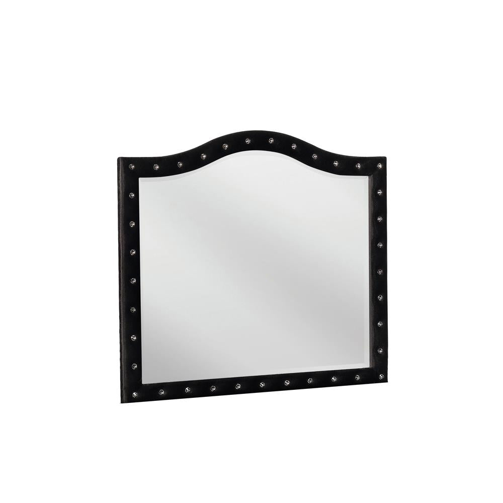 Deanna Black Button Tufted Mirror (Mirror Only) from Coaster - Luna Furniture