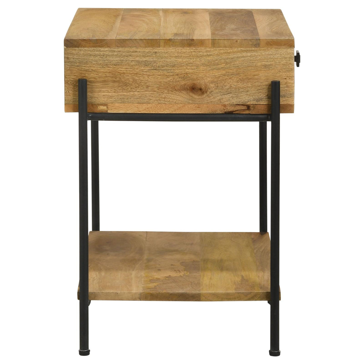 Declan Natural Mango and Black 1-Drawer Accent Table with Open Shelf from Coaster - Luna Furniture