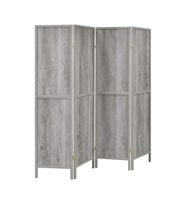 Deepika Gray Driftwood 4-Panel Folding Screen